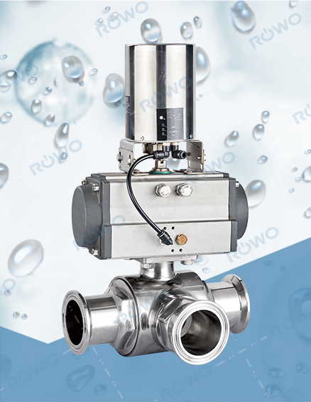 氣動(dòng)衛(wèi)生級(jí)三通調(diào)節(jié)球閥